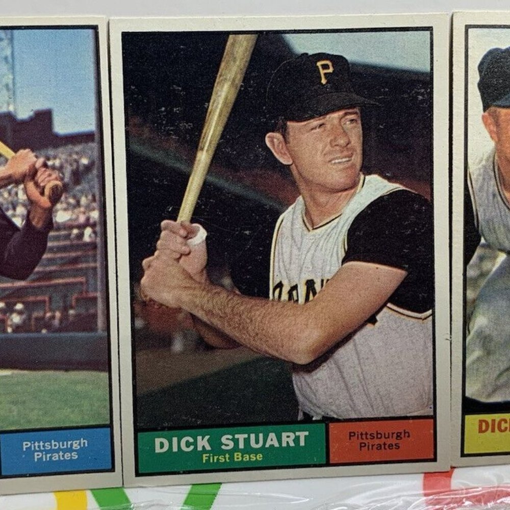 3- high grade!  1961 Topps Baseball Pittsburgh Pirates card lot #339, #126, #453